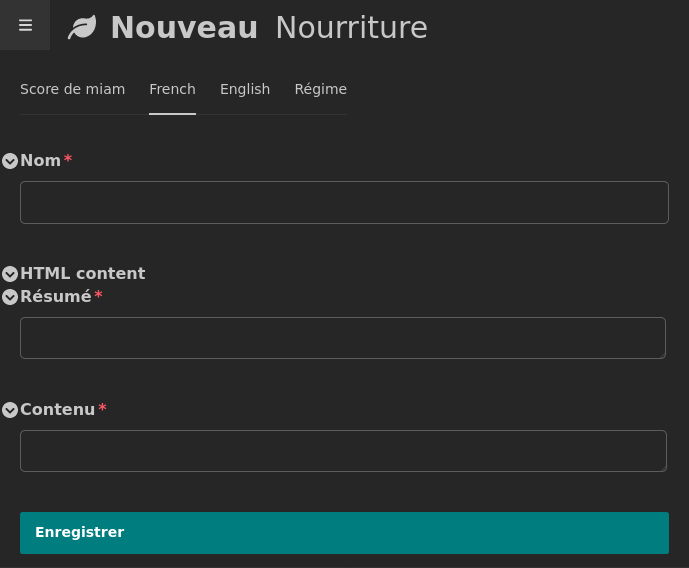 Food ModelAdmin - Custom languages tabs organisation