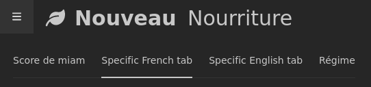 Food ModelAdmin - Specific tabs
